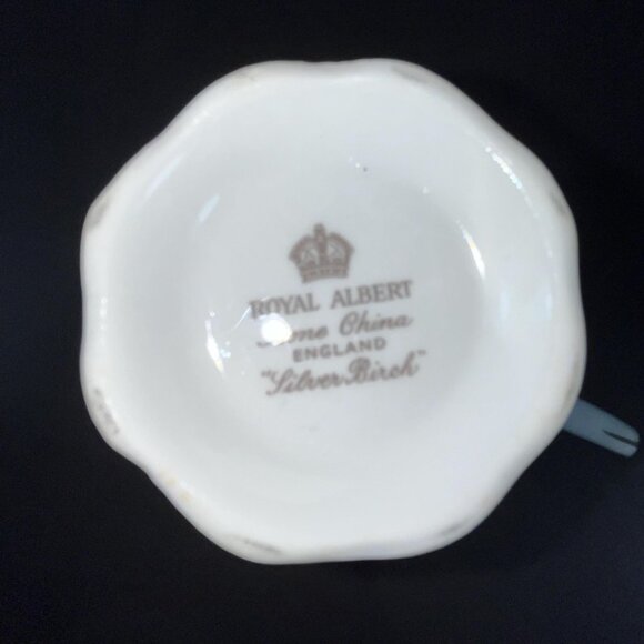 Royal Albert "Silver Birch" Vintage Teacup Trio Cup Saucer And Dessert Plate - Picture 6 of 10
